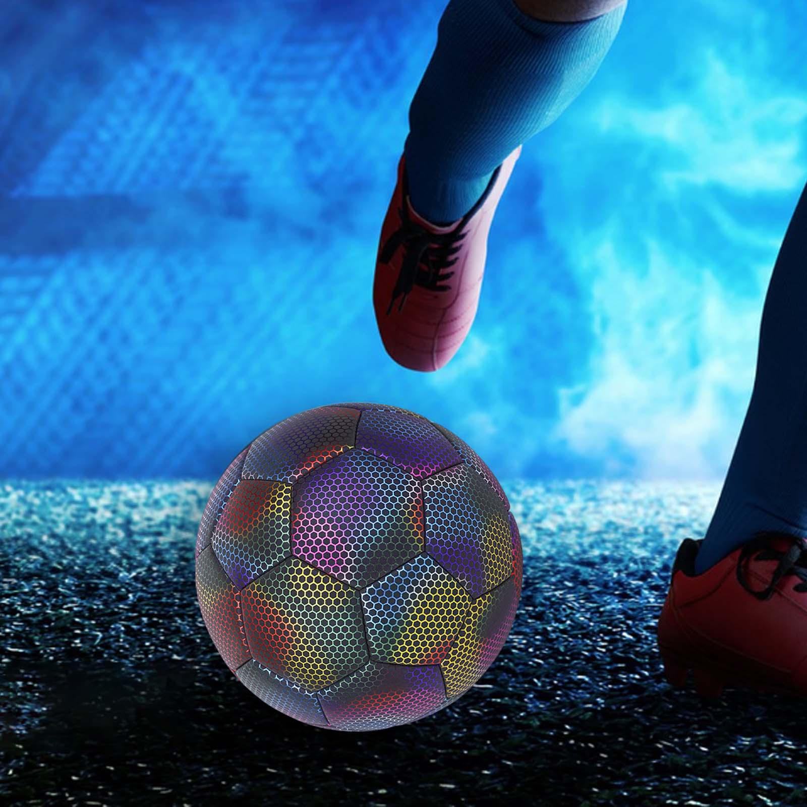 Holographic Reflective Soccer Ball Luminous Official Match Ball for Children