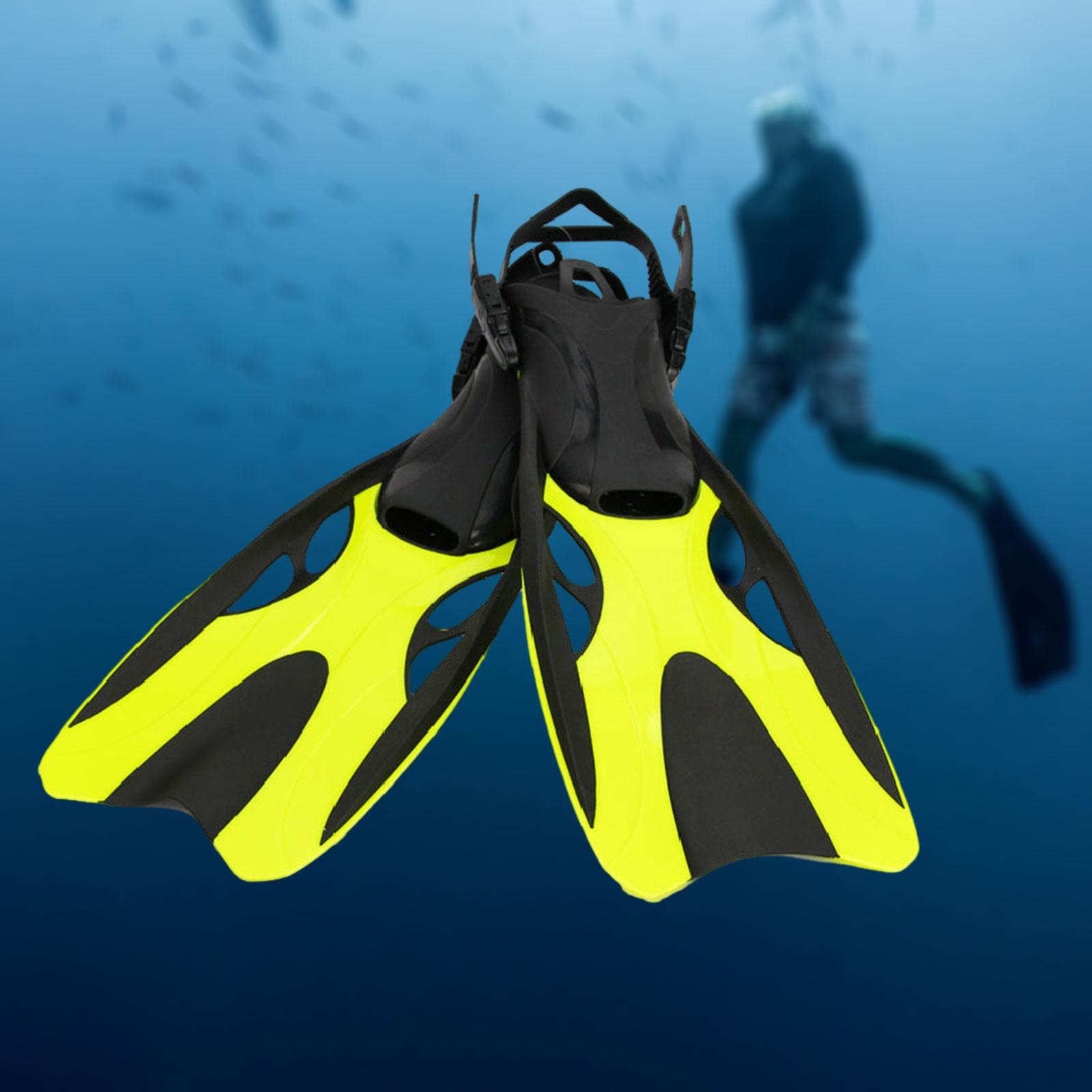Diving Fins Silicone Snorkeling Fins for Men Women Beginner Diving Equipment Yellow M