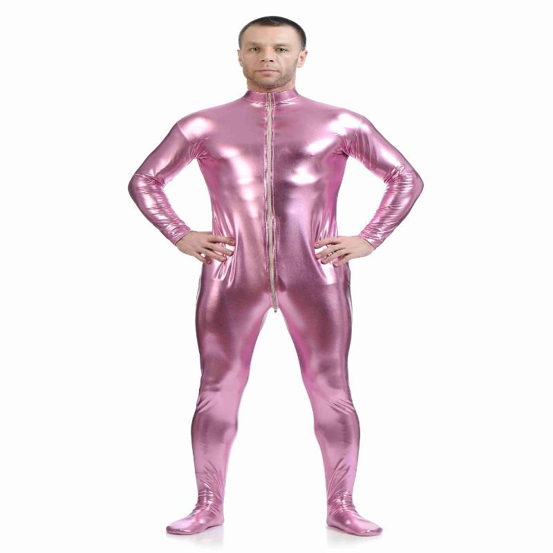 Shiny Spandex Full Body Suit Second Skin Bodysuit Zentai Unitard Pink S