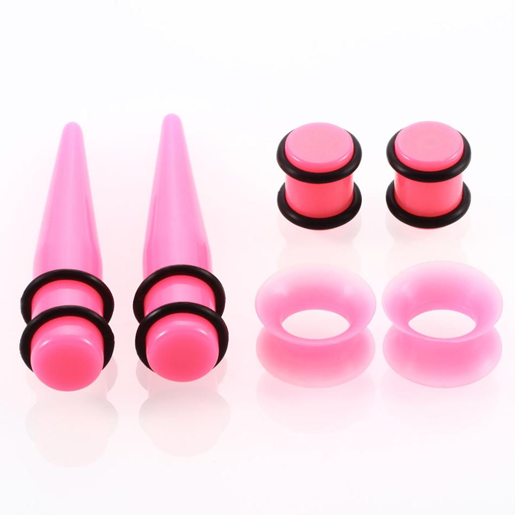 50pcs Ear Stretching Kit 14G00G Acrylic Tapers and Plugs + Silicone