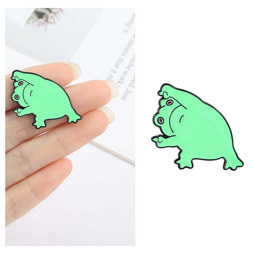 Enamel Pins Cartoon Frog Brooches Badge Denim Jeans Lapel Pin Gift Left