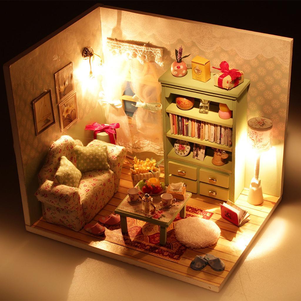 Kit en miniatura para casa de muñecas habitación creativa con muebles - 12  tipos | eBay