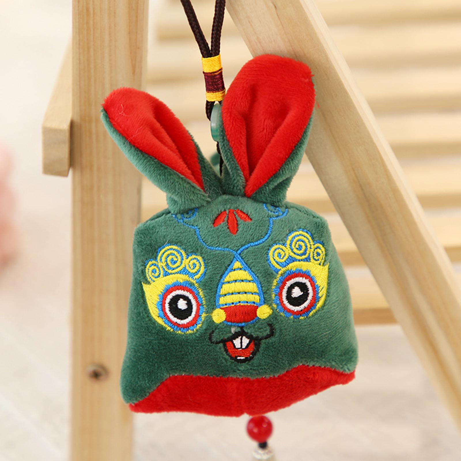 Rabbit Ornament Plush Hanging Festival Stuffed Pendant for car Green