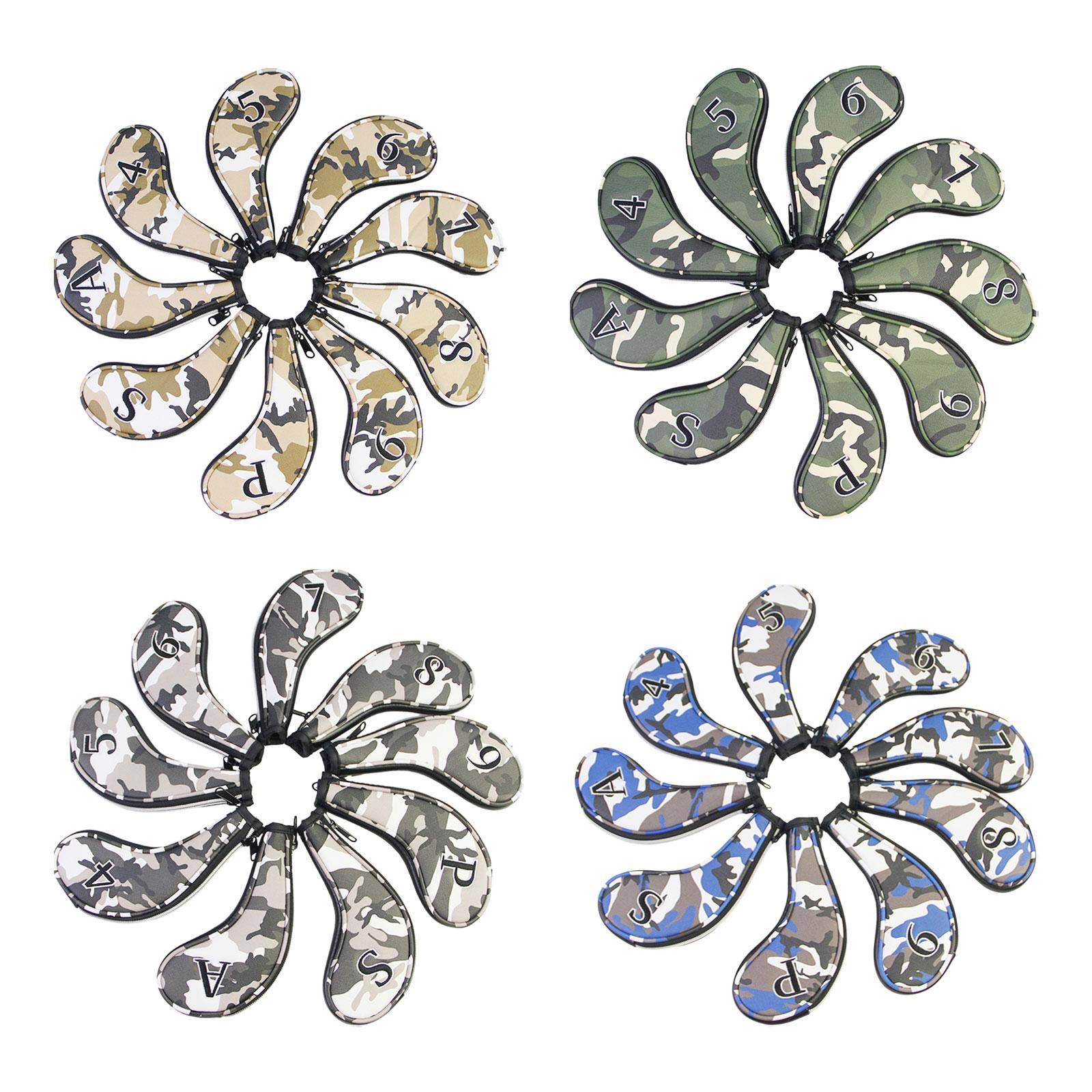 Golf Iron Headcover Set Wedges Protective Putter Iron Putter Head Cover Gray