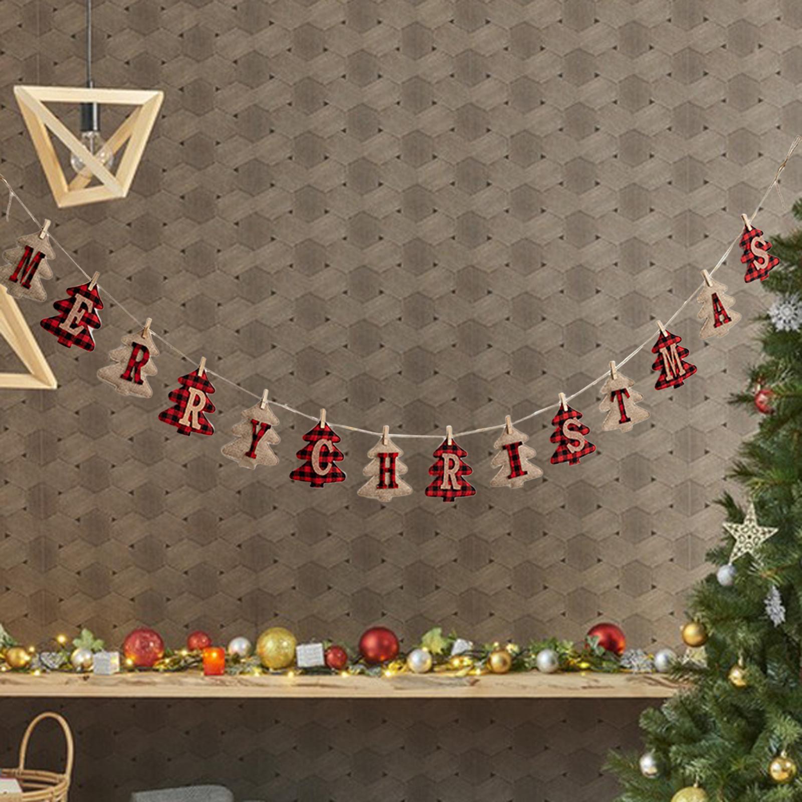 Merry Christmas Banner Unique Christmas Bunting Garland for Window Xmas