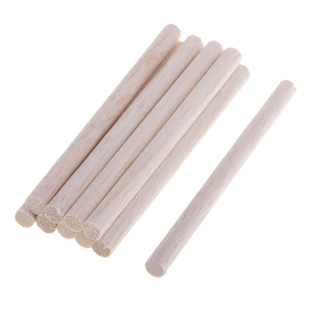 10x Balsa Wood Unfinished Wood Round Stick Dowel Model Rod ...