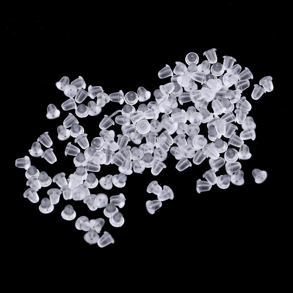 3xClear Earrings Backs Stoppers L