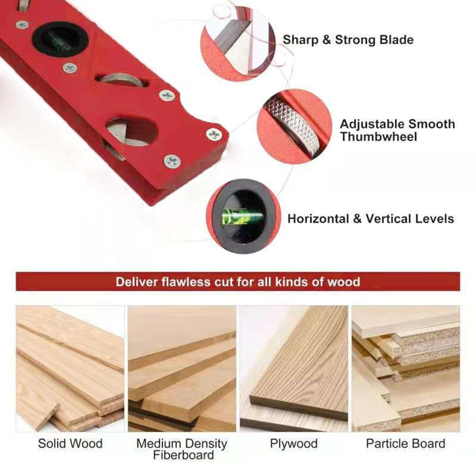Wood Trimming Chamfer Plane Hand Planer Woodworking Trimming Planing Red