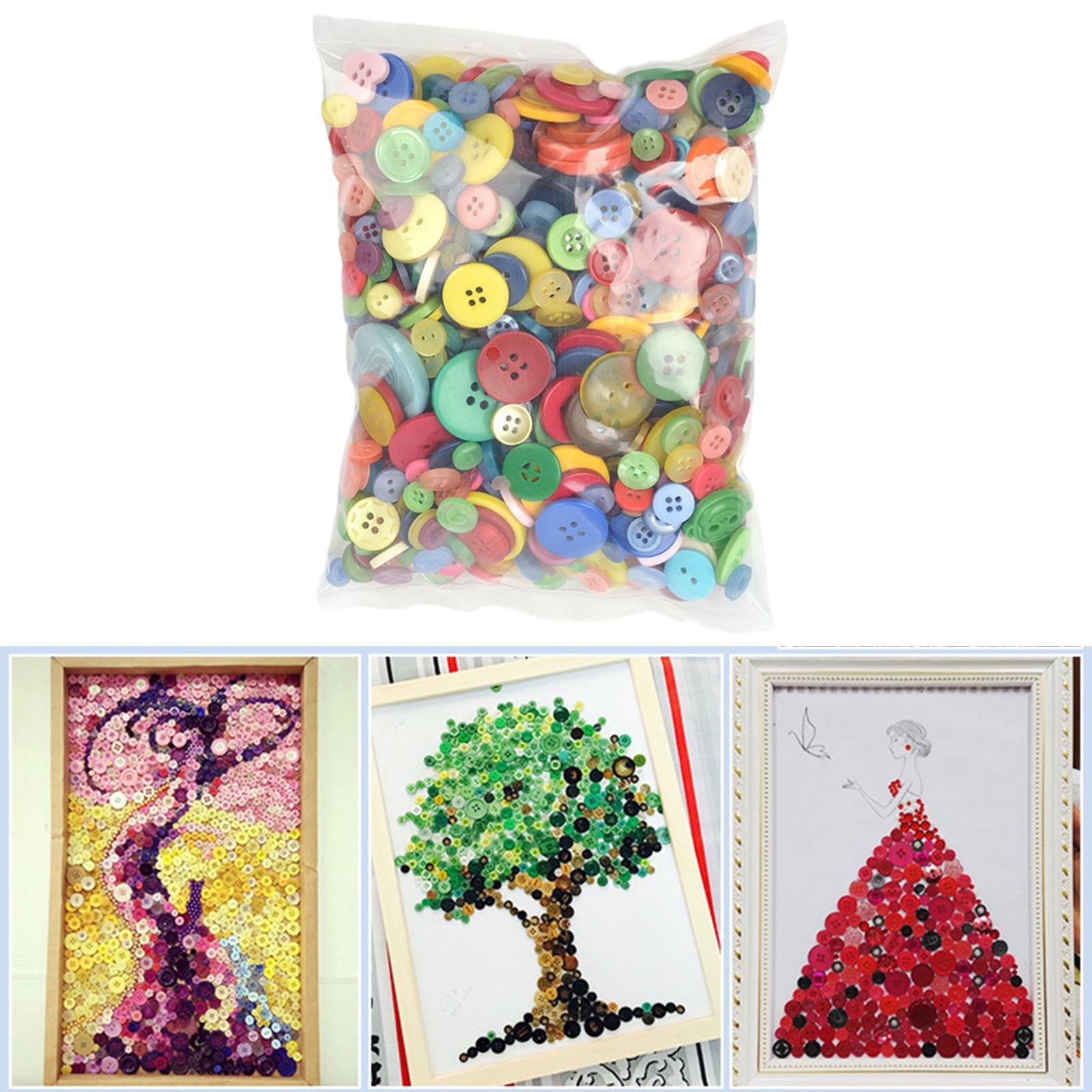 600Pcs Mixed Buttons Round Multi Coloured Button for DIY Cardmaking Sewing