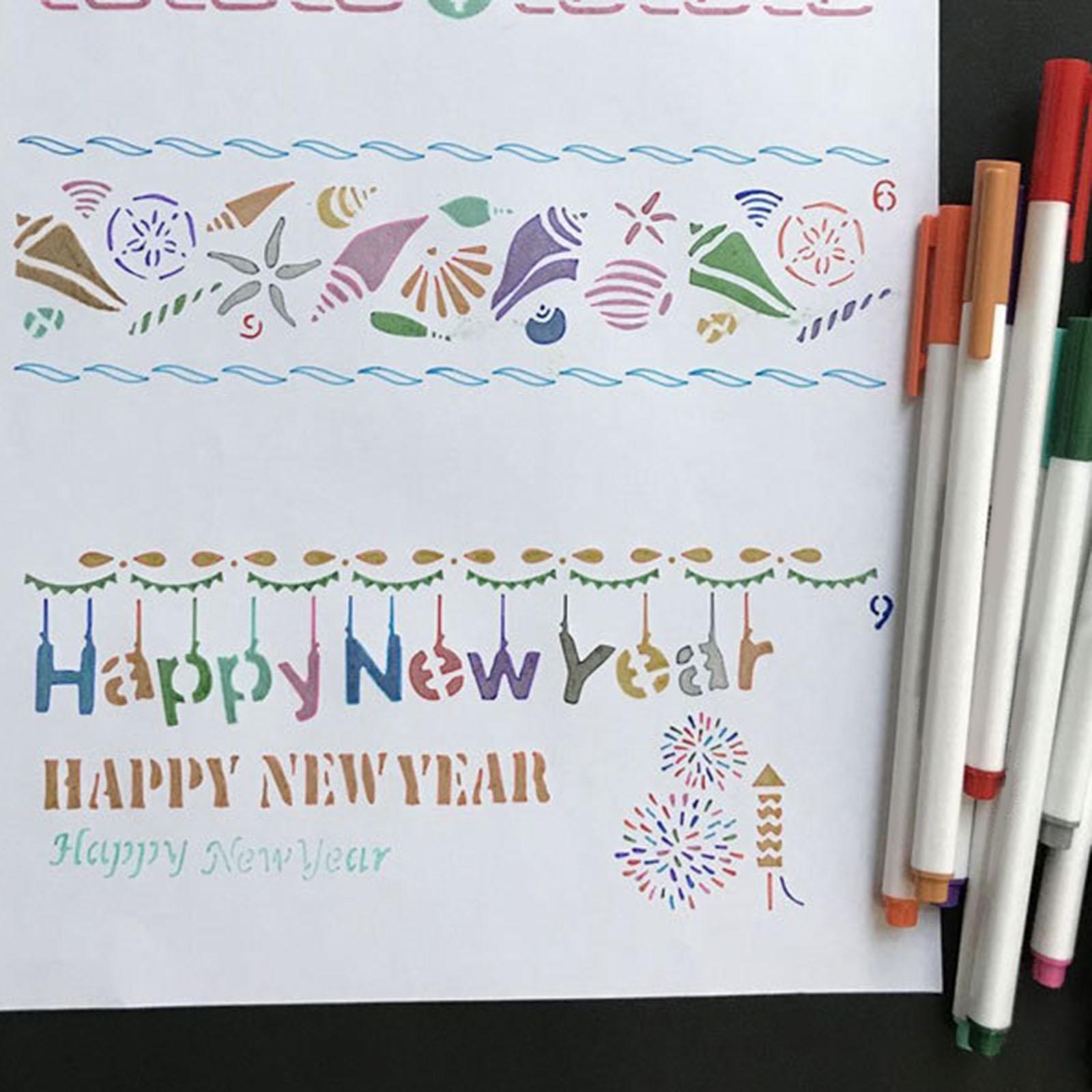 12Pcs Layering Stencils Reusable from Son Daughter Painting Drawing Template