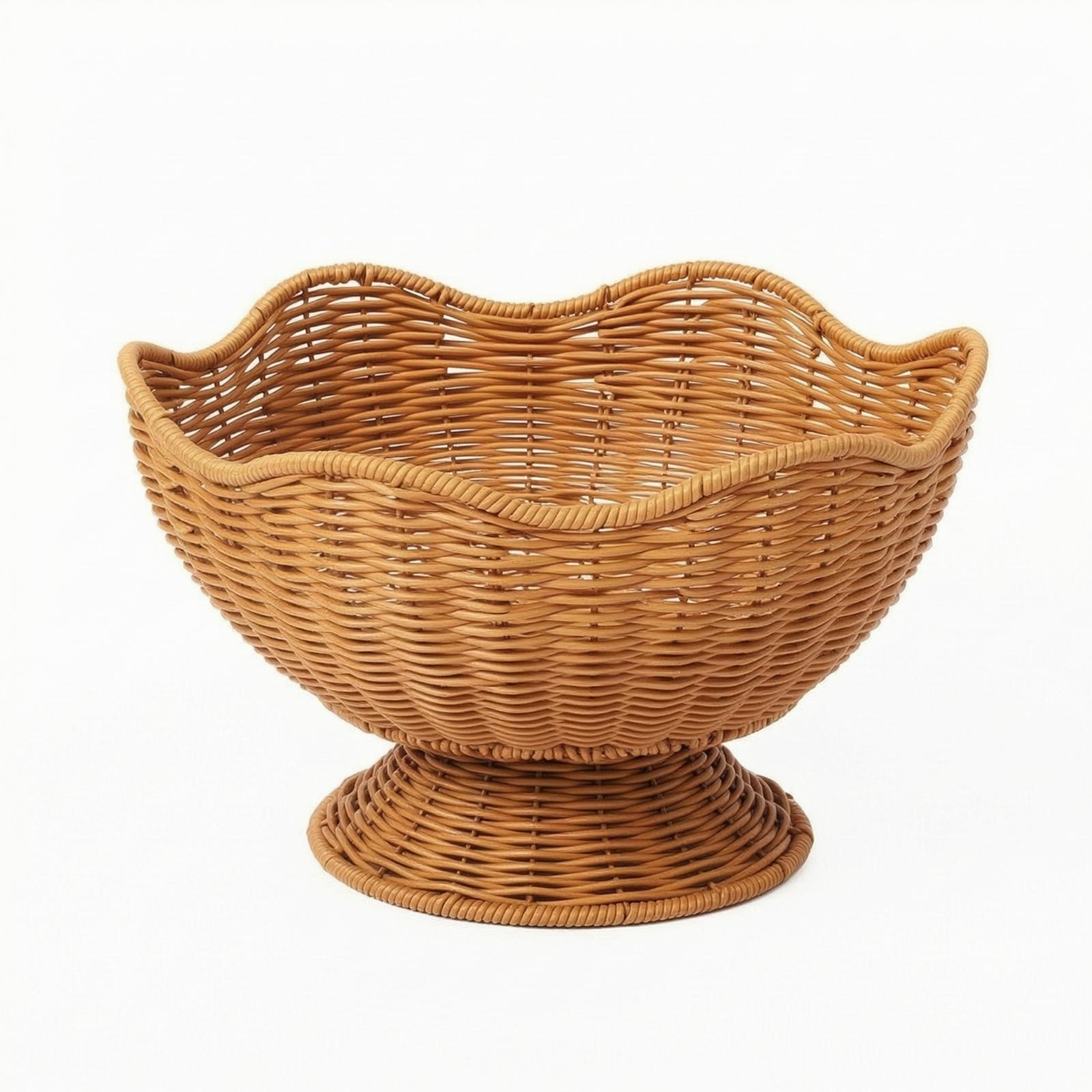 Rattan Fruit Basket Pedestal L