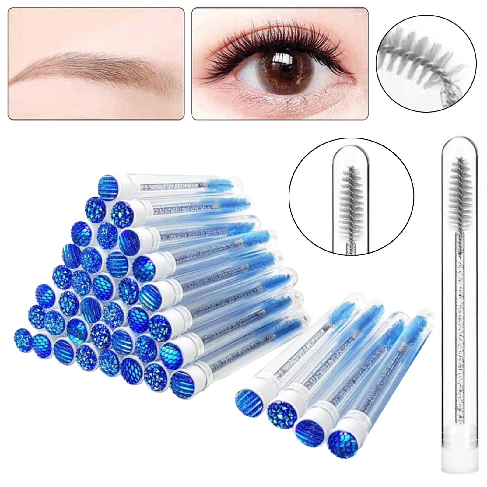 40 Pieces Disposable Mascaras Brush Makeup Tool Gifts Lash Styling for Salon Blue