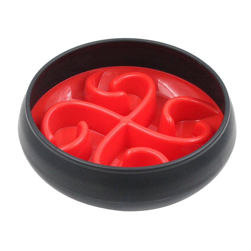 Pet Dog Anti-Gulping Anti-Skid Dog Food Bowl Preventing Choking  Red