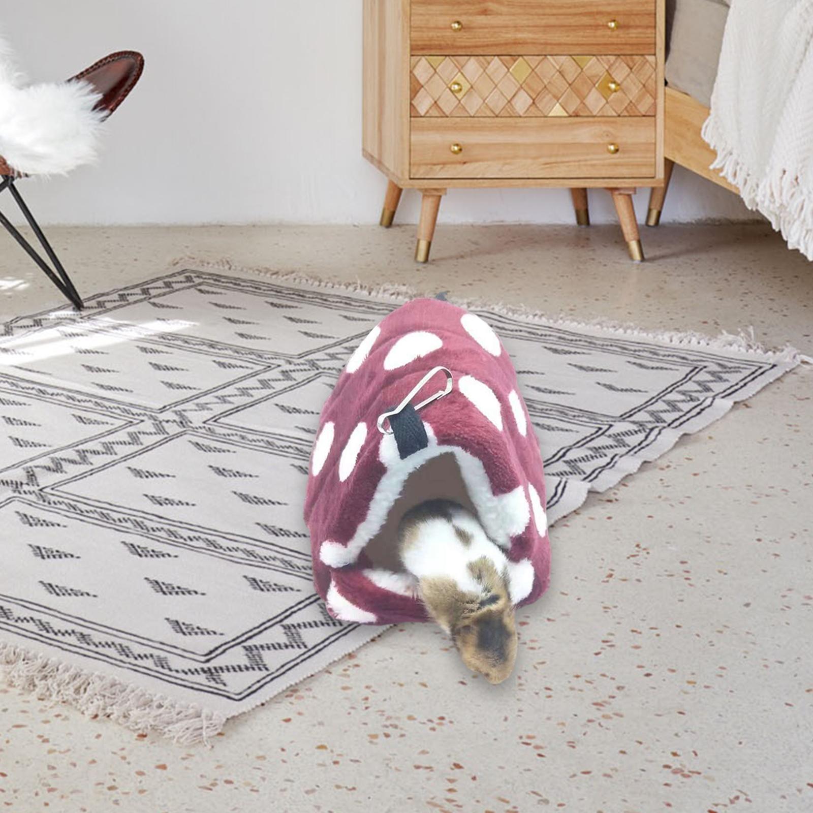 Guinea Pig Bed Cave Cozy Hamster House Rest Nest White Red Point