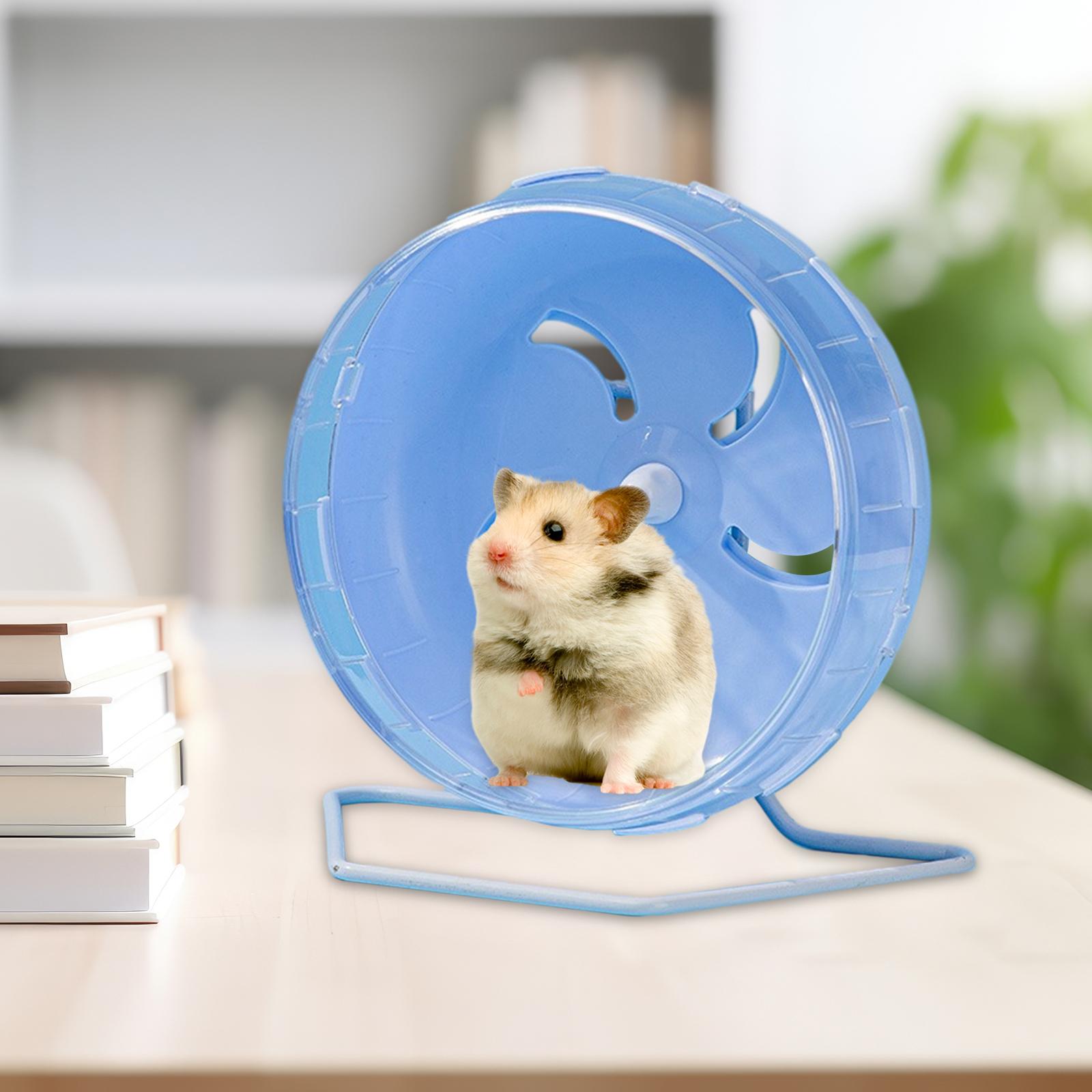 Hamster Running Wheel Quiet Multifunctional Hamster Exercise Ball with Stand blue