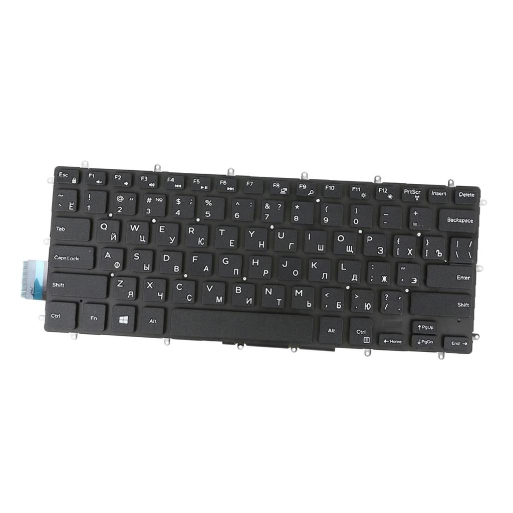 Laptop Keyboard Russian Replacement Part Black for Dell Inspiron 14 7466