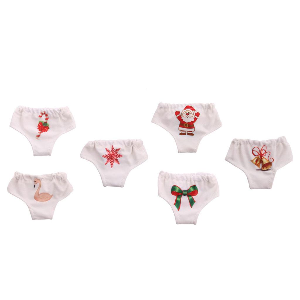 Cotton Underwear Santa Claus Printed Underpants for 18" Doll