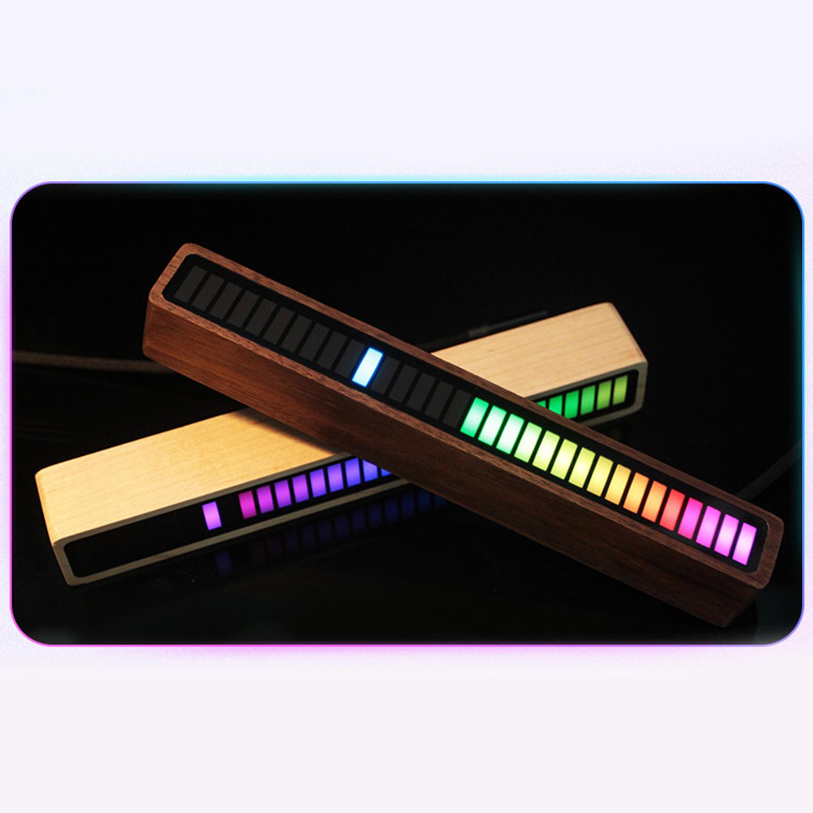 RGB Buletooth APP Control Dimmable Voice Control Rhythm Lamp Walnut Frame