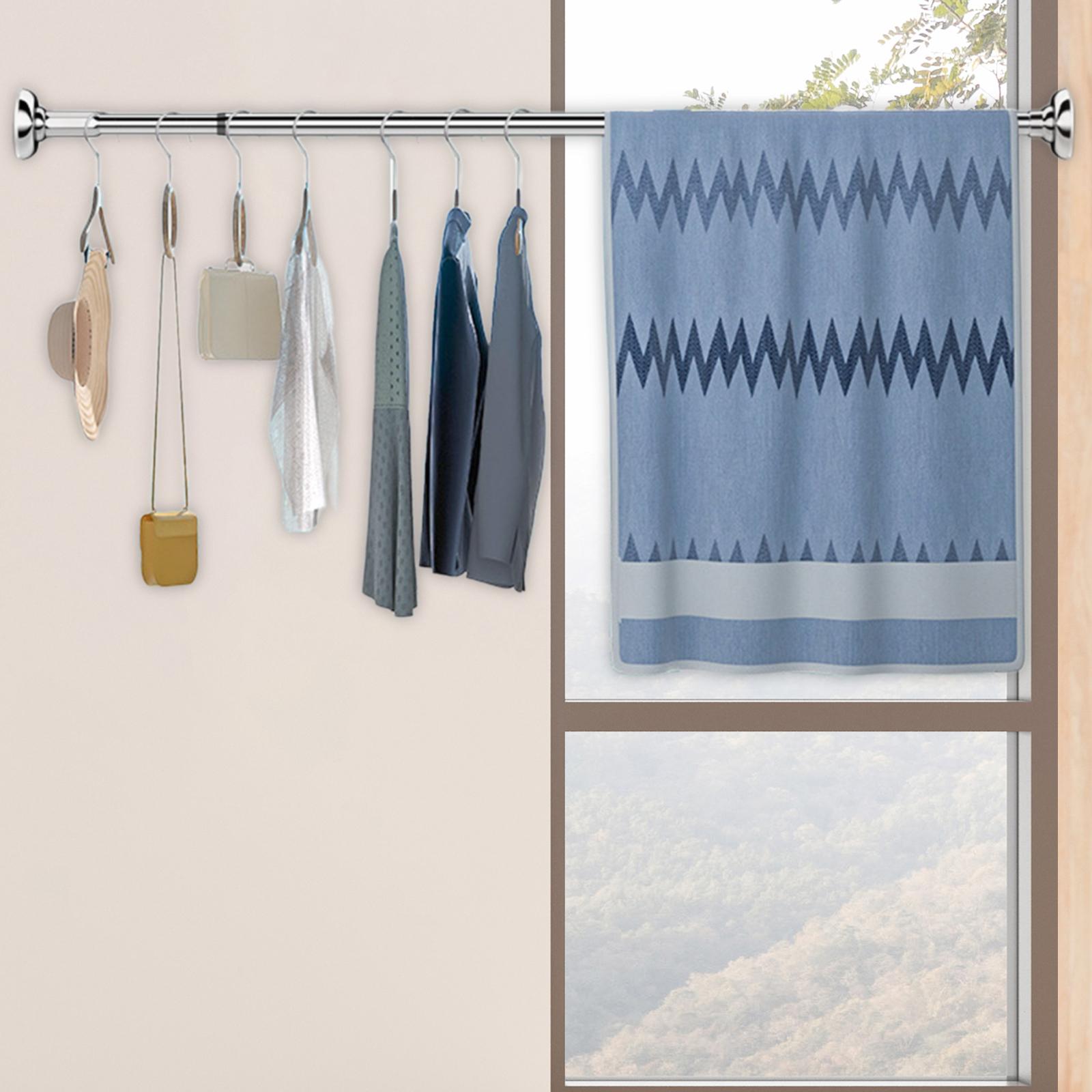 Telescopic Clothing Rod Closet Hanging Pole for Laundry Room Wardrobe Closet 0.7m to 1.2m