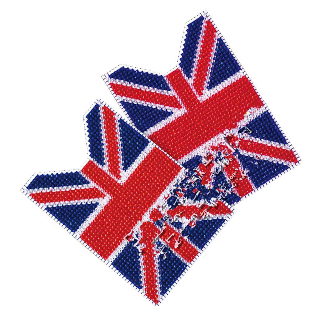 DIY Cross Stitch Card Sleeve Stamped Embroidery Kits Red blue England Sign