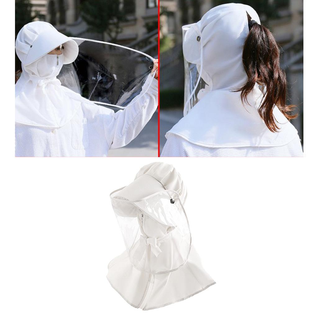 Parent-child Full Face Protective Shields Dustproof Hat Cap White Kids