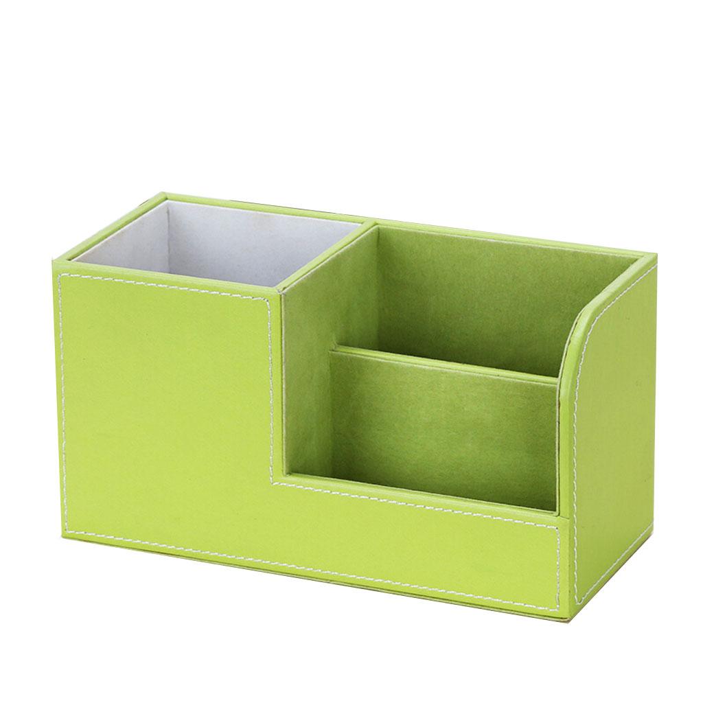 Multi-purpose Desktop Pu Leather storage box Pencils Holder Green