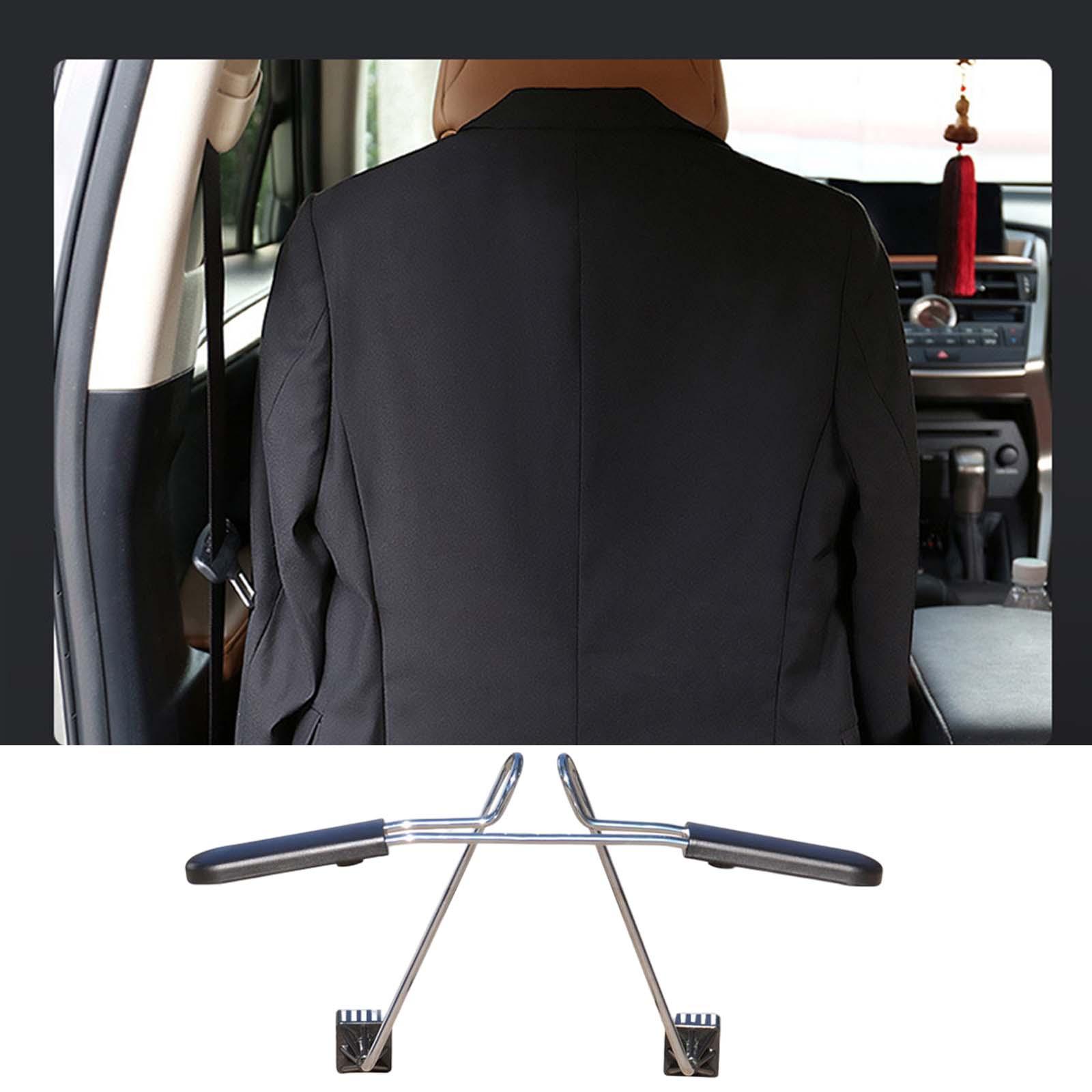 Car Headrest Coat Hanger Telescopic Multi Purpose Jacket Suit Clothes Hanger  Black
