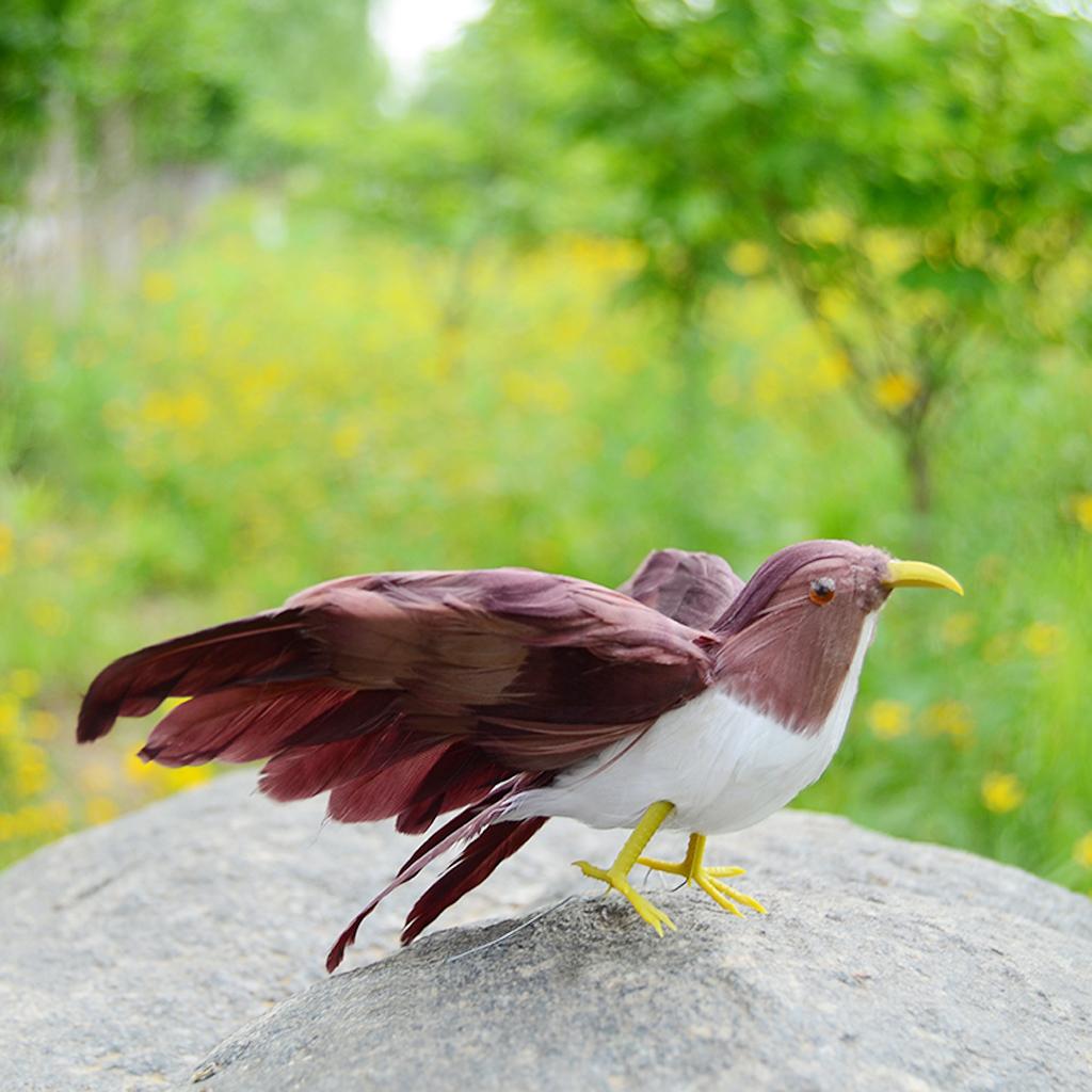 Lifelike Perched Woodland Birds Artificial Feathered Bird Crafts Decor #7