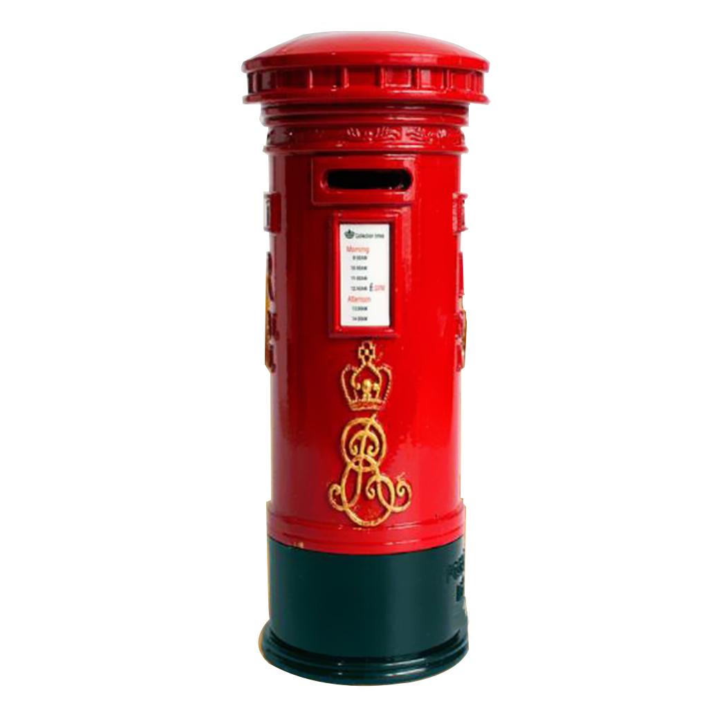 Metal Britain London Street Red Mailbox Piggy Bank Postbox Money Box