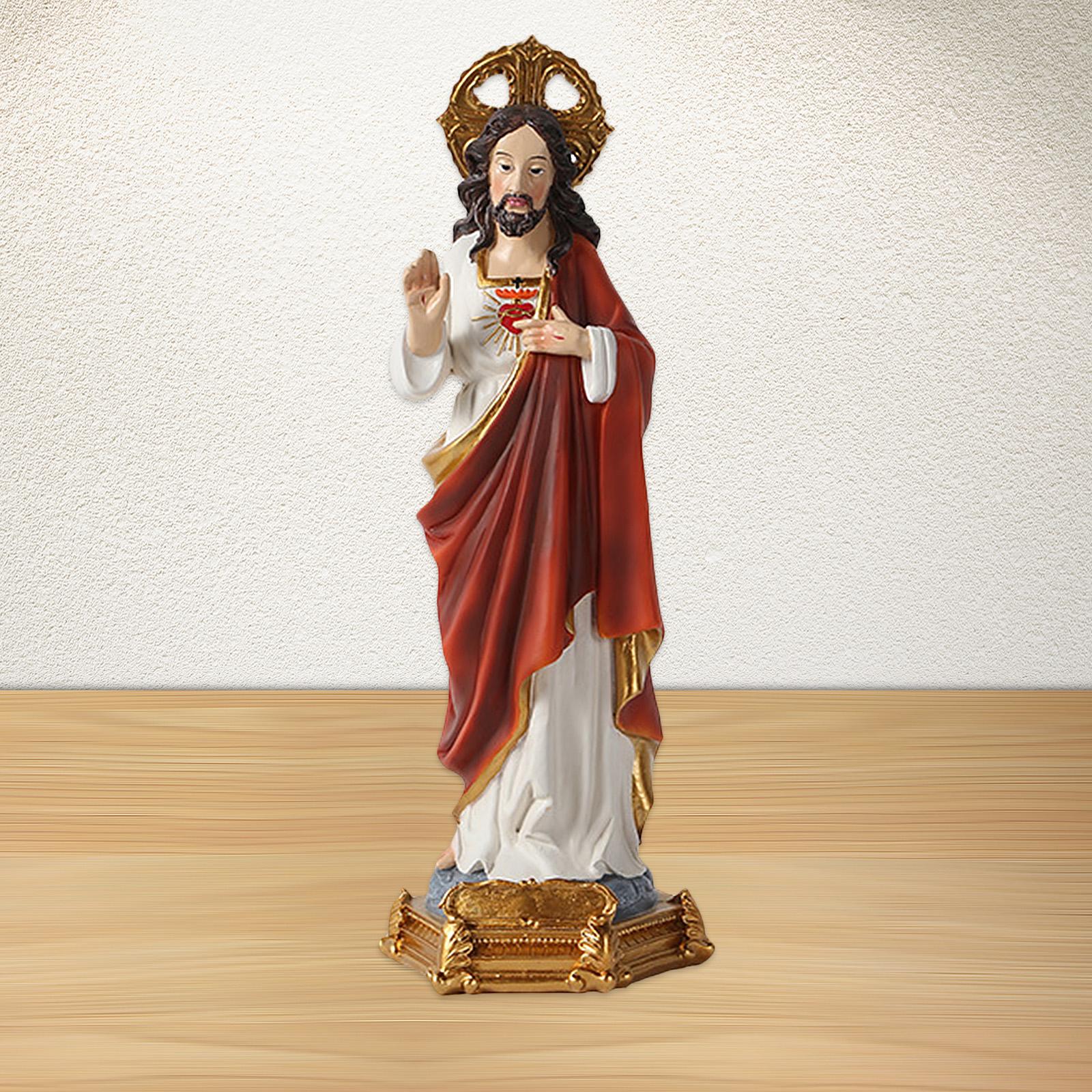 12 Inch Jesus Christ Statue Handmade Resin Catholic Figurine Crafts Desktop