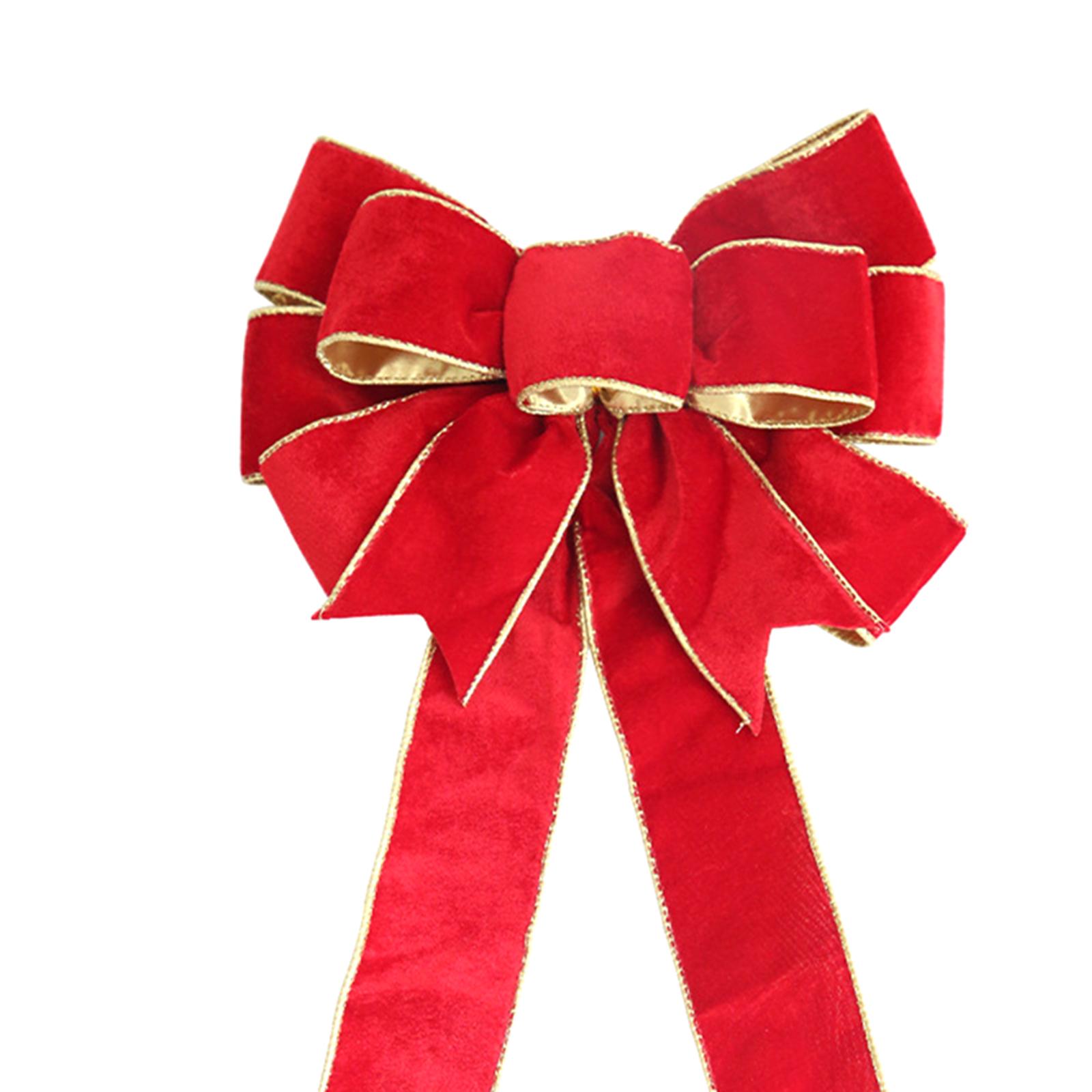 Christmas Door Bow Decorative Pendant Chic Craft for Backyard Garden Indoor Red