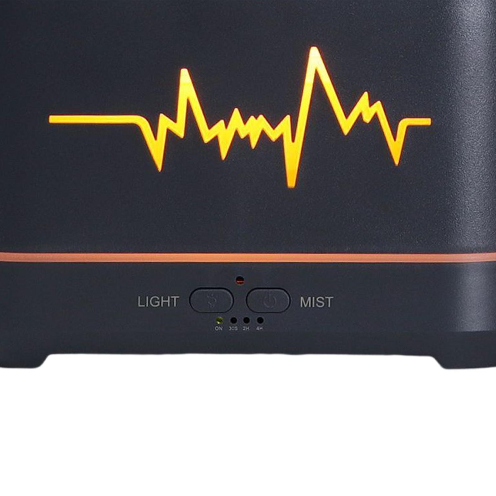 Air Humidifier Timer Essential Oil Machine Simulated Flame for Desktop Gray