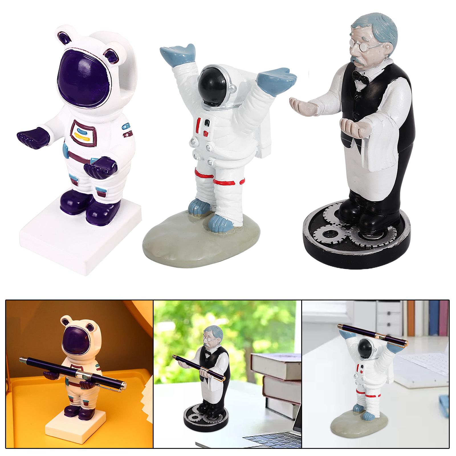 Resin Eyeglasses Stand Pen Holder Decorative Cartoon Statue Multi Purpose Bear Astronaut