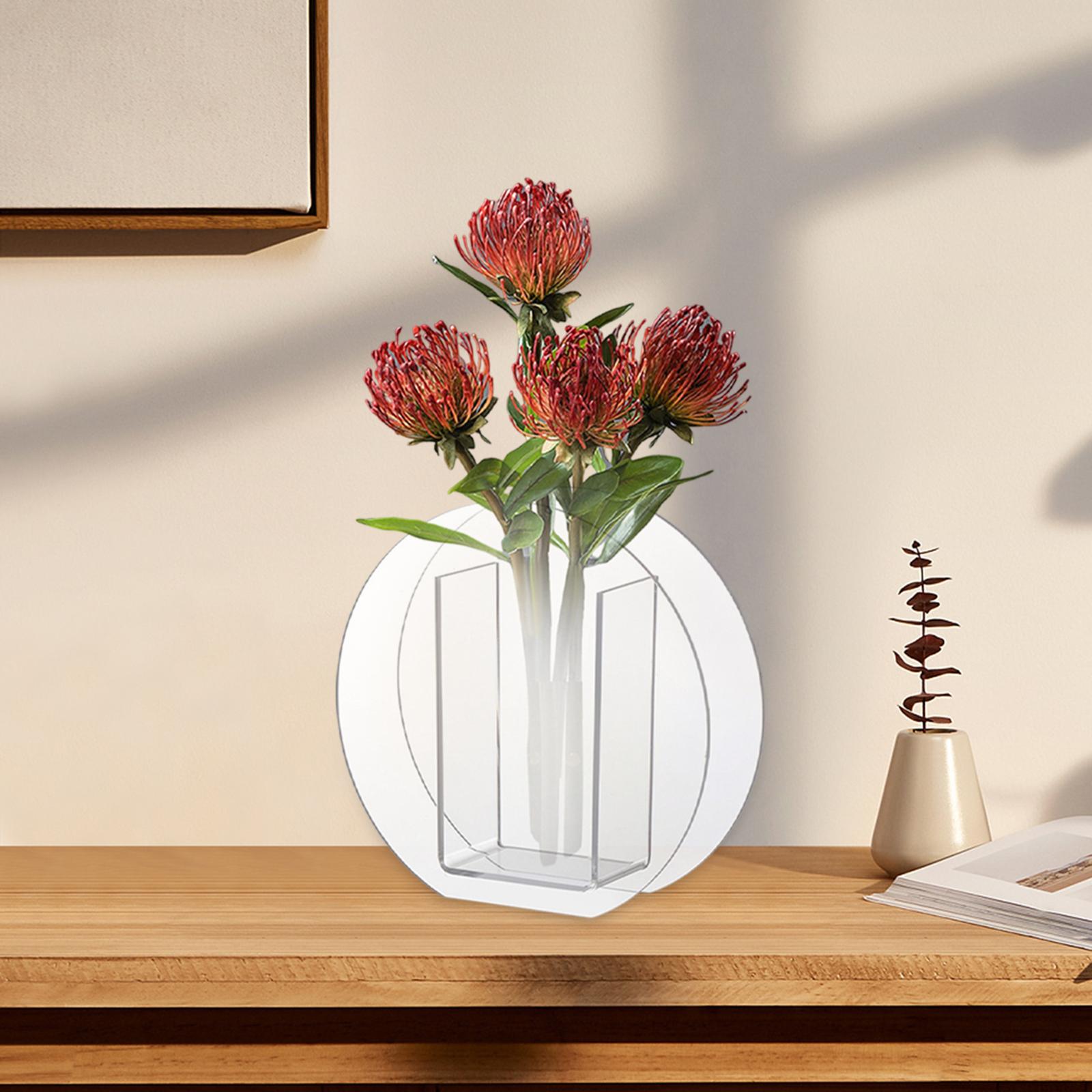 Unique Vase Geometric Arch Elegant Acrylic flower buckets for Restaurant Style C