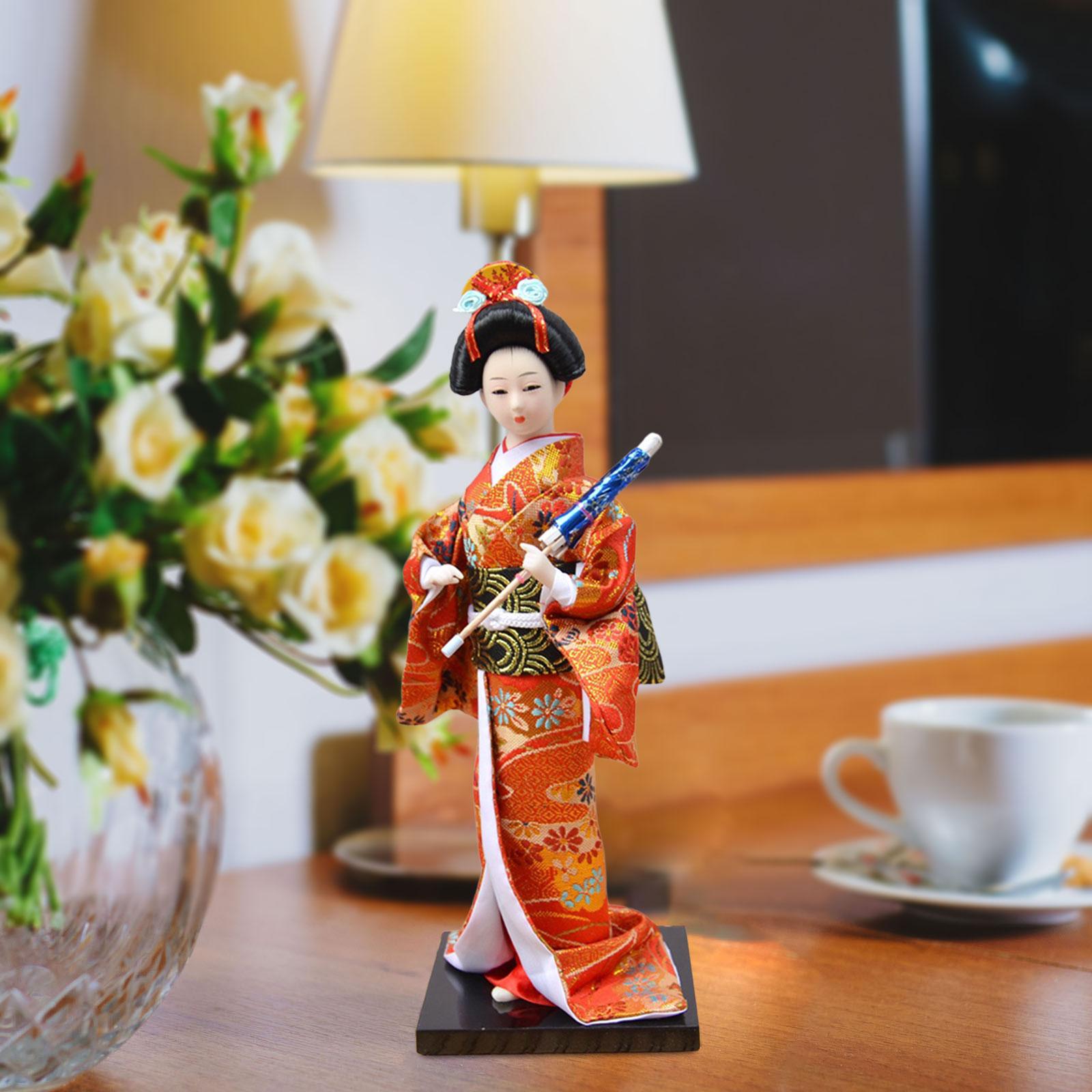 Ethnic Japanese Geisha Dolls Vintage Style Asian for Shelf Decor style A