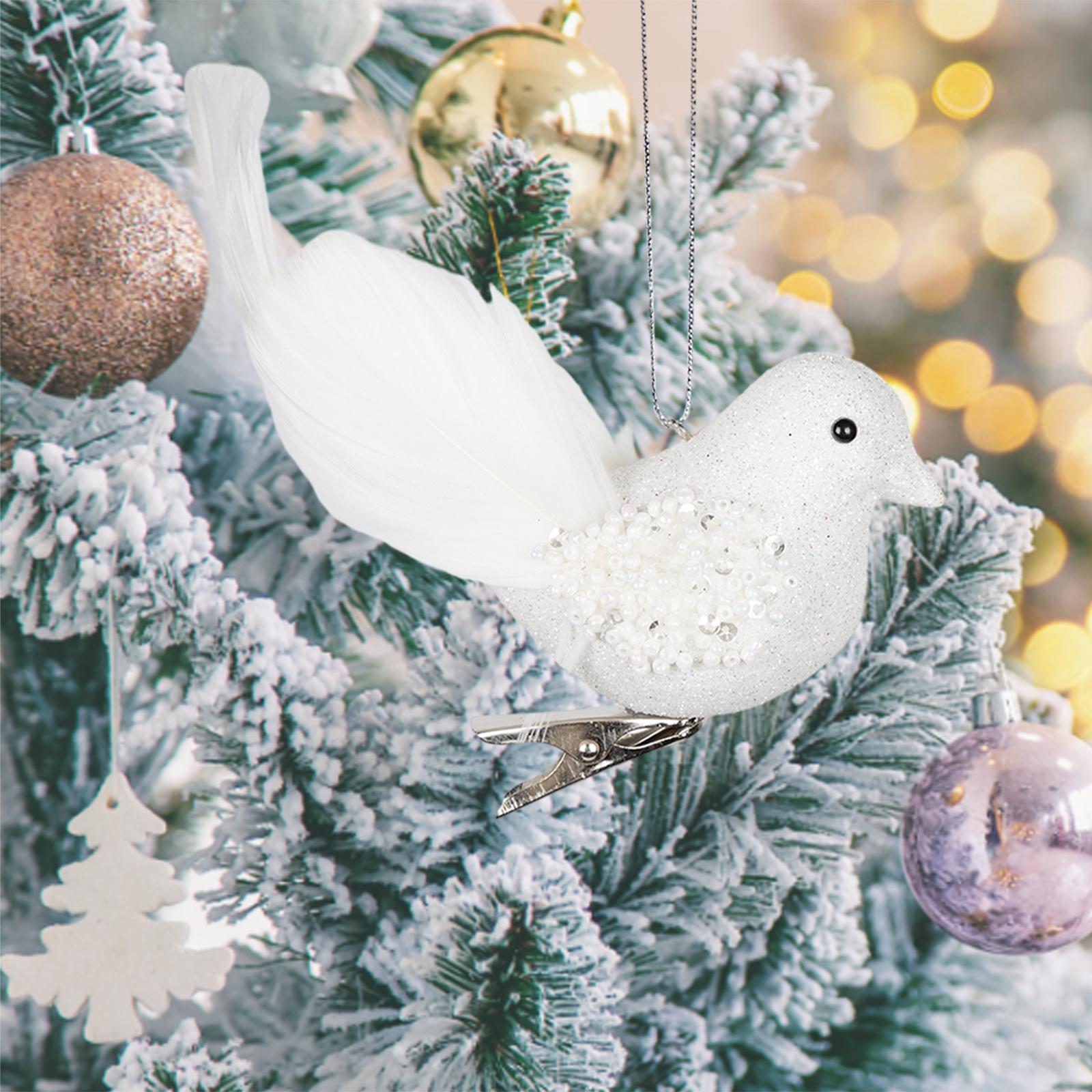 Artificial Simulation Foam Feather Birds Fake Birds Creative Vivid Ornaments White