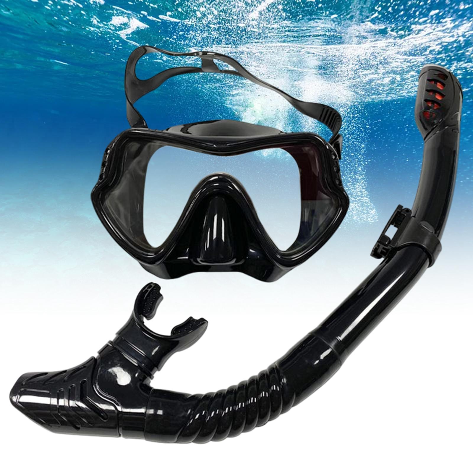 Mask Snorkel Set Scuba Diving Mask Swimming Glasses Diver Training Dive Black
