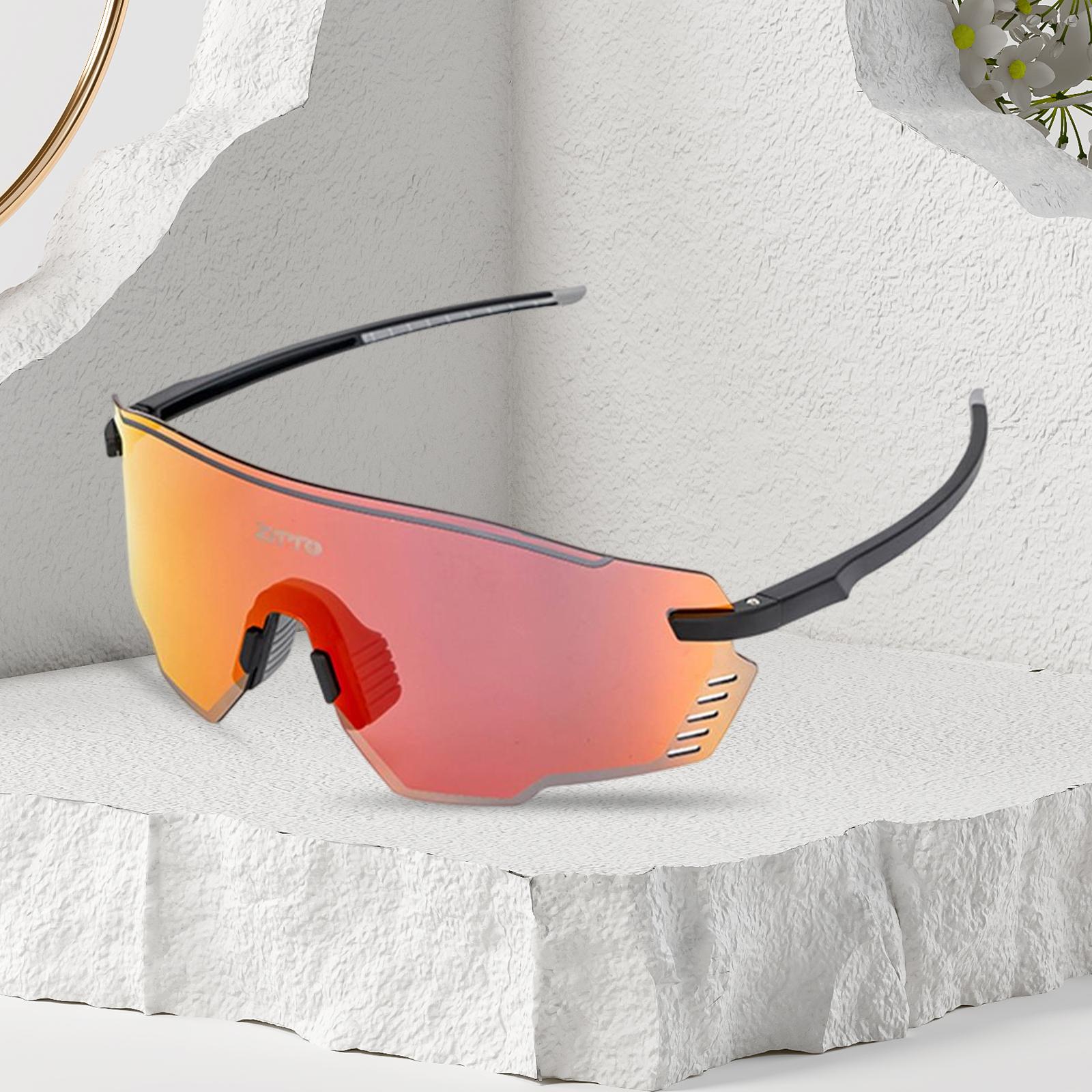 Outdoor Cycling Glasses Sports Sunglasses Eye Protection for Fishing Hiking Black Red
