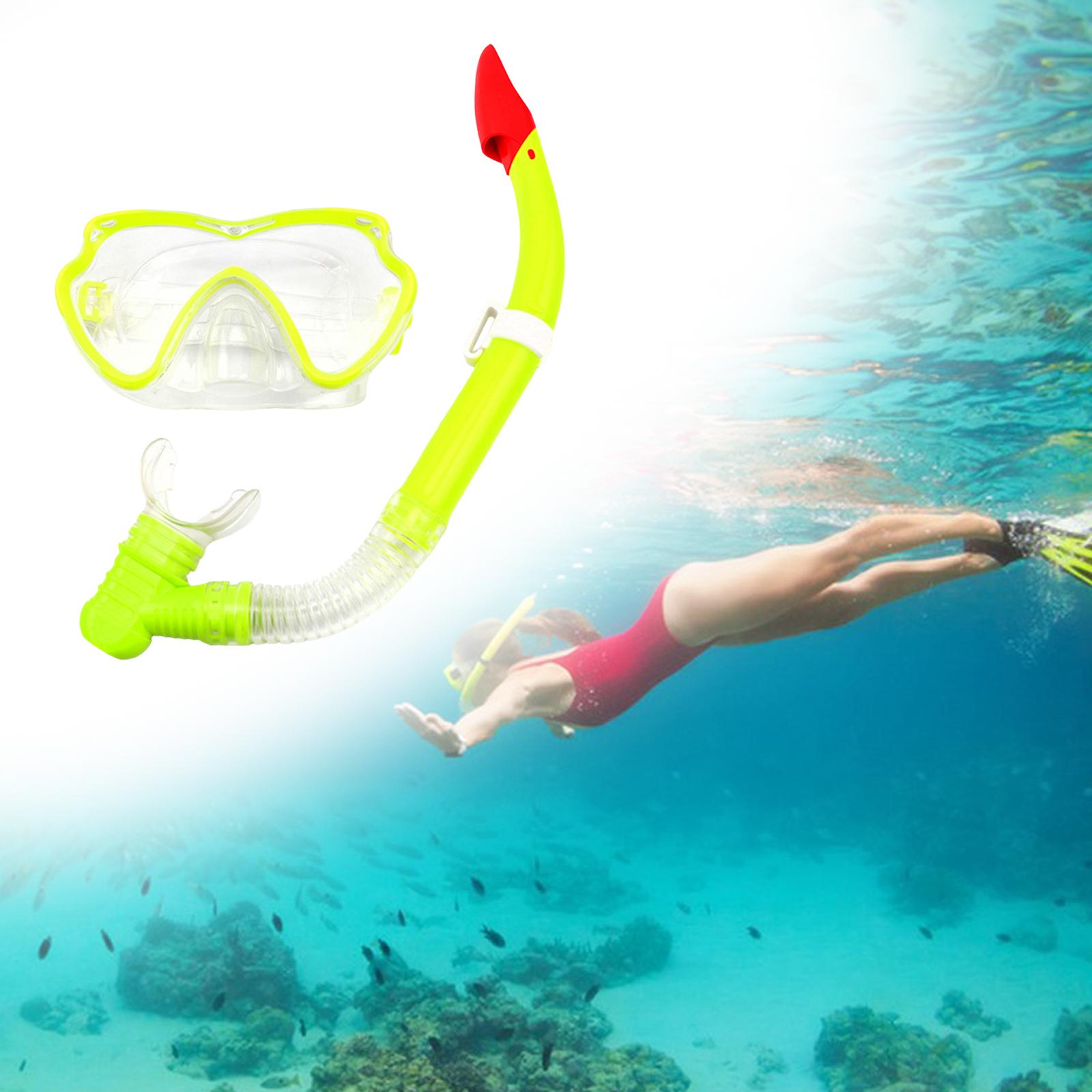 Snorkel Mask Set Easy Breathing Dive Mask for Swim Water Sports Yellow