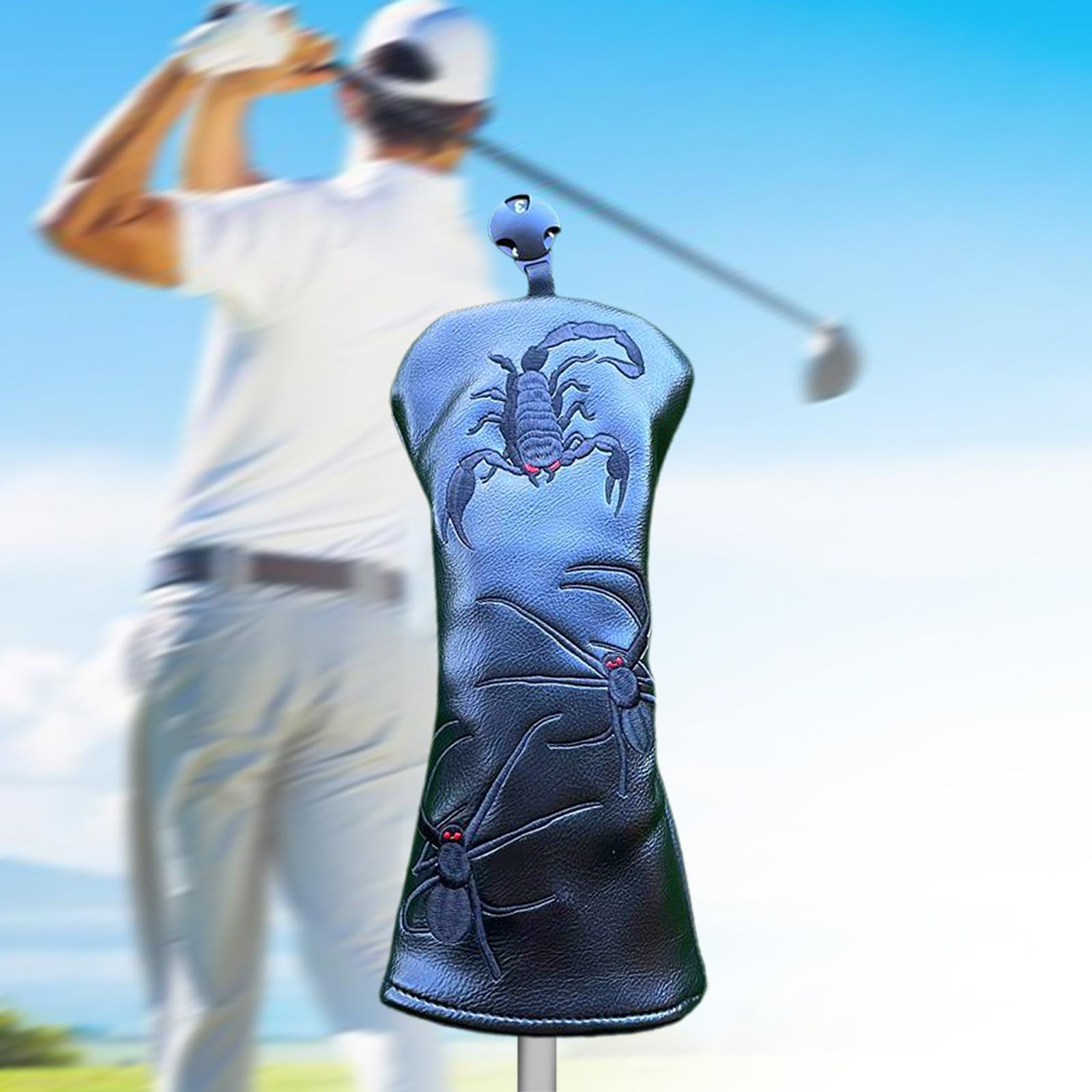 Golf Club Head Cover Scratchproof Protective Sleeve Fleece Lined Golfer Gift BlackWood29x13cm