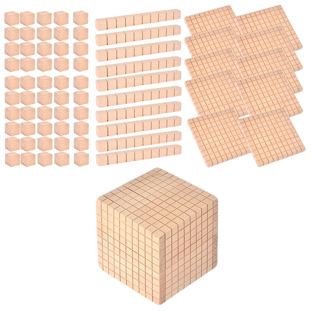 Montessori DIY Wooden Base Ten Blocks Math Manipulative Early Math Learning Package C