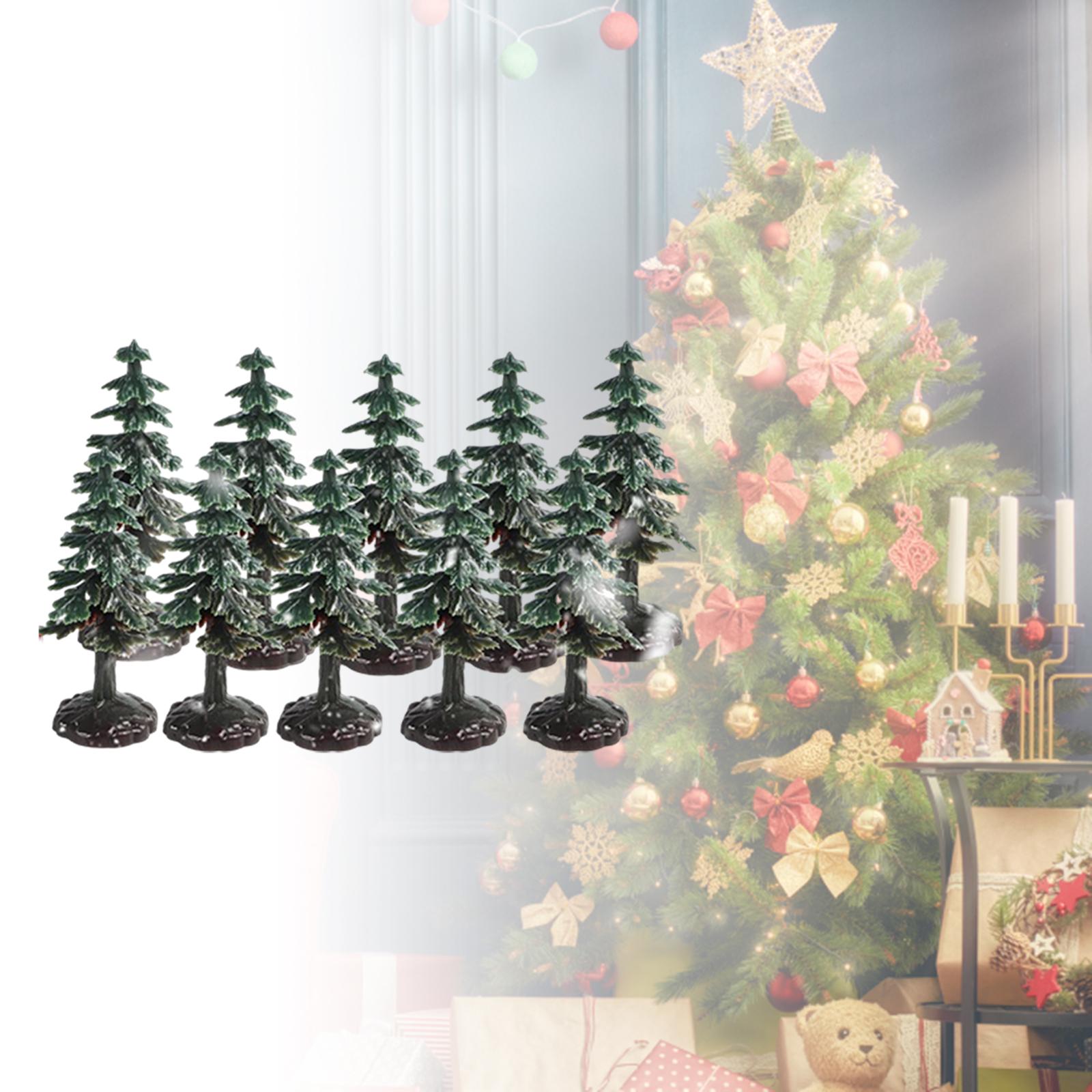 10Pcs Artificial Mini Christmas Tree for Architecture Landscape Desktop