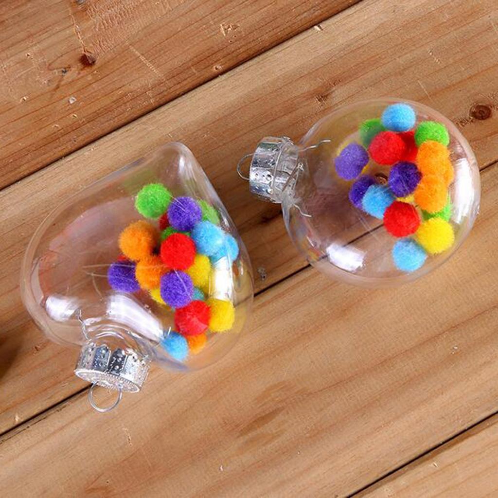 Romantic Clear Christmas Ball Refillable Xmas Bauble Tree Ornament Round
