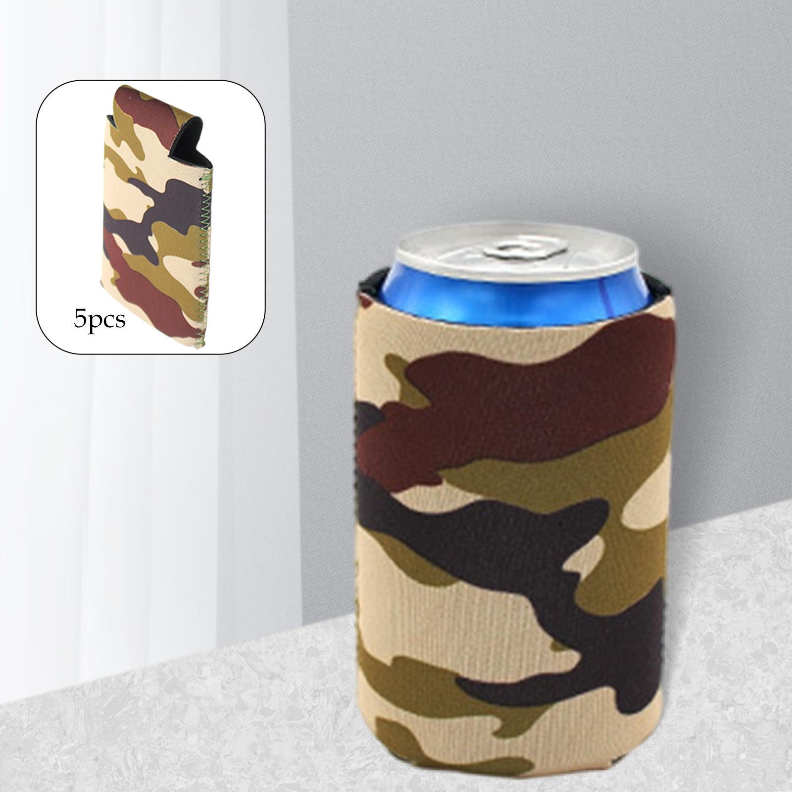 5Pcs Can Coolers Sleeves Soda Beer Can Coolers Sleeve  Natural Camouflage