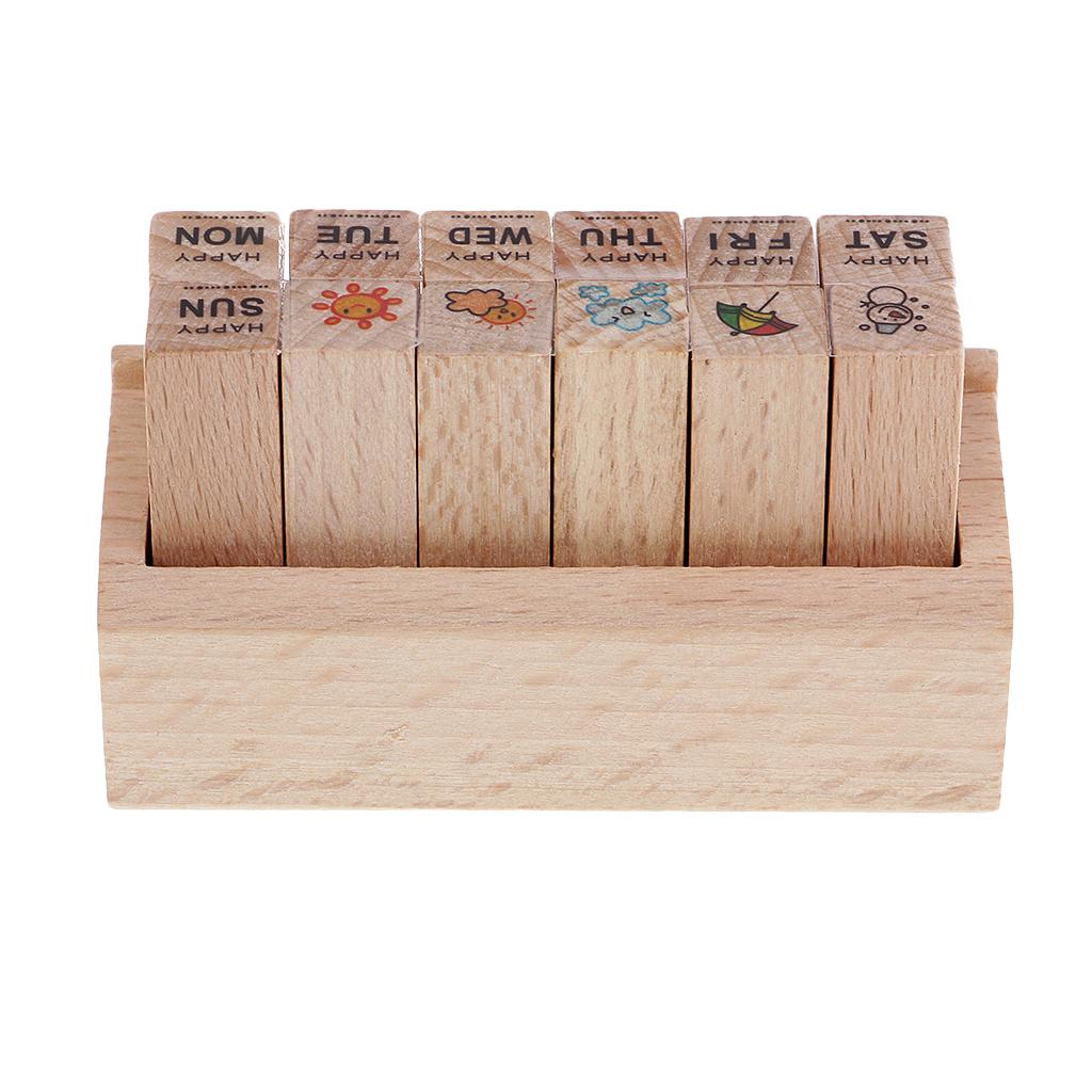 60pcs Cute Wooden Rubber Stamp DIY Diary Craft Card Making Scrapbooking Stamp Set