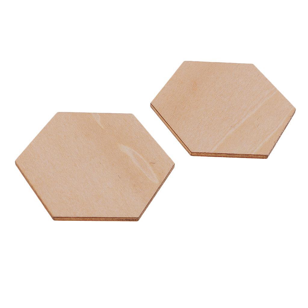 MDF/Wood Hexagon Shapes Wooden Embellishment for Crafting Sewing ...