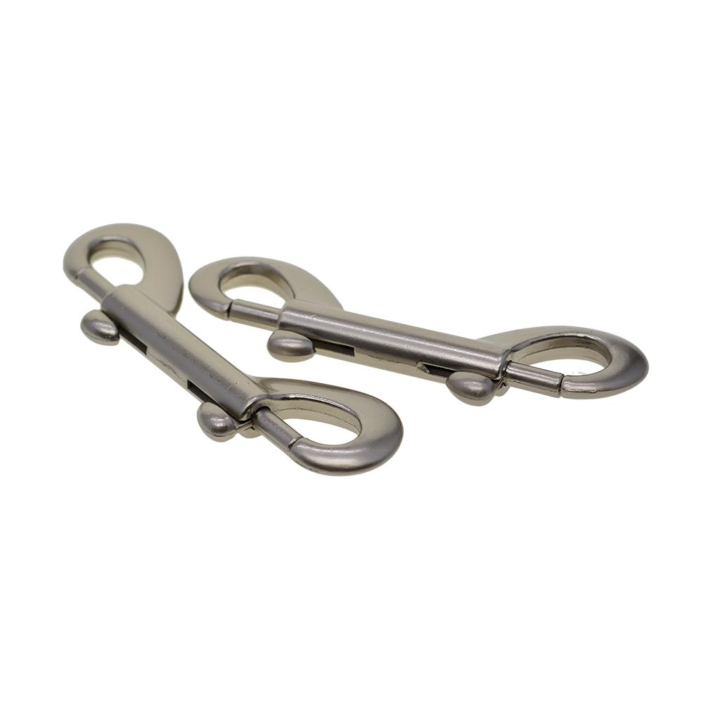 2pcs Double End Gate Snap Hook Key Holder Alloy Clip Keychain 