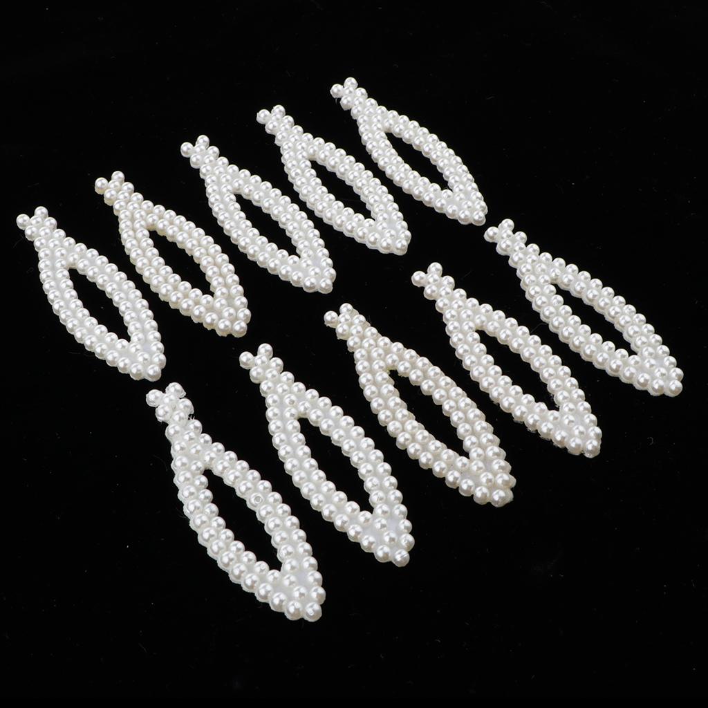 10Pcs Imitation Pearl Flatback Charm Buttons Embellishments Crafts 80x25x5mm