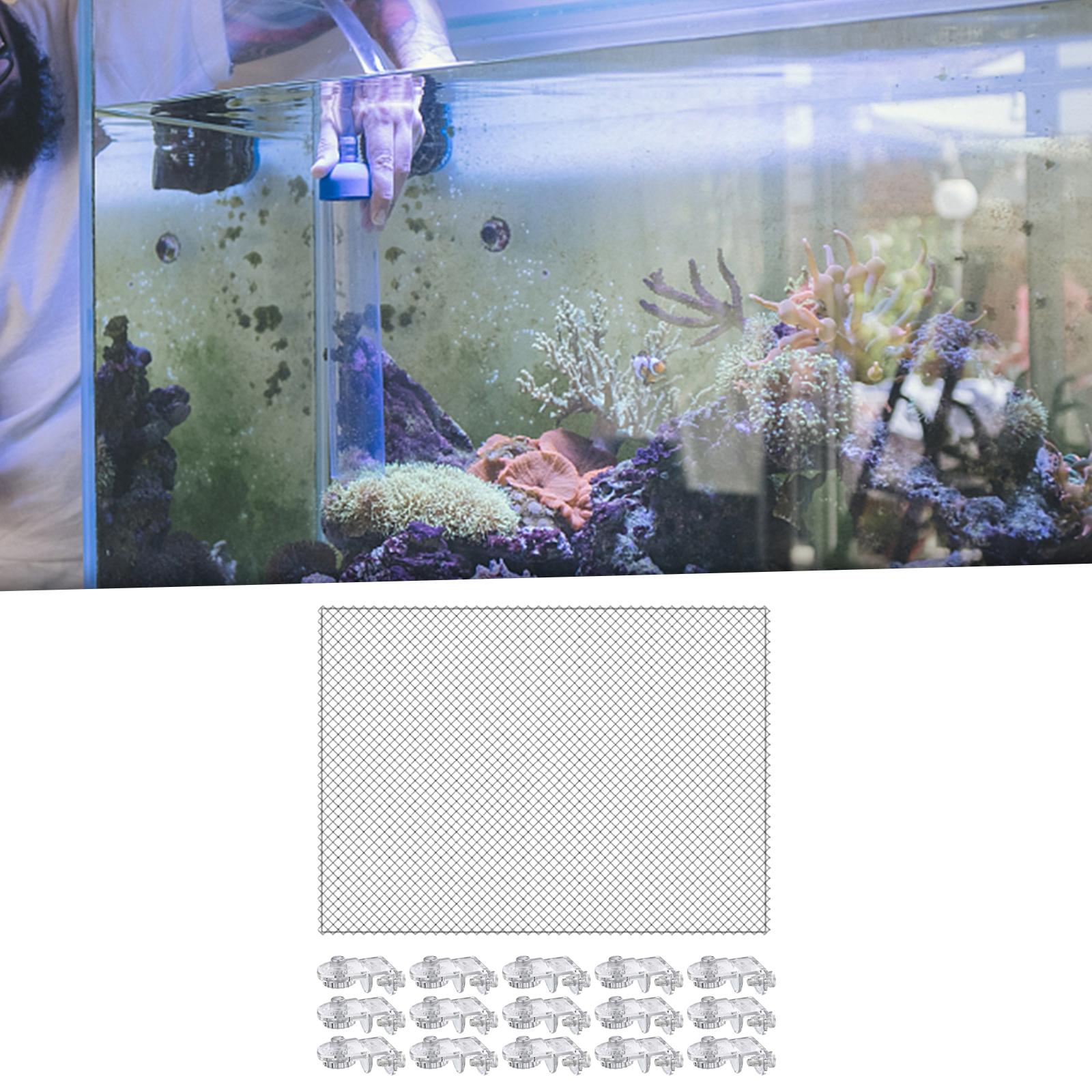 Aquarium Screen Net Jump Guard Portable Replacement DIY Aquarium Screen 160x106cm