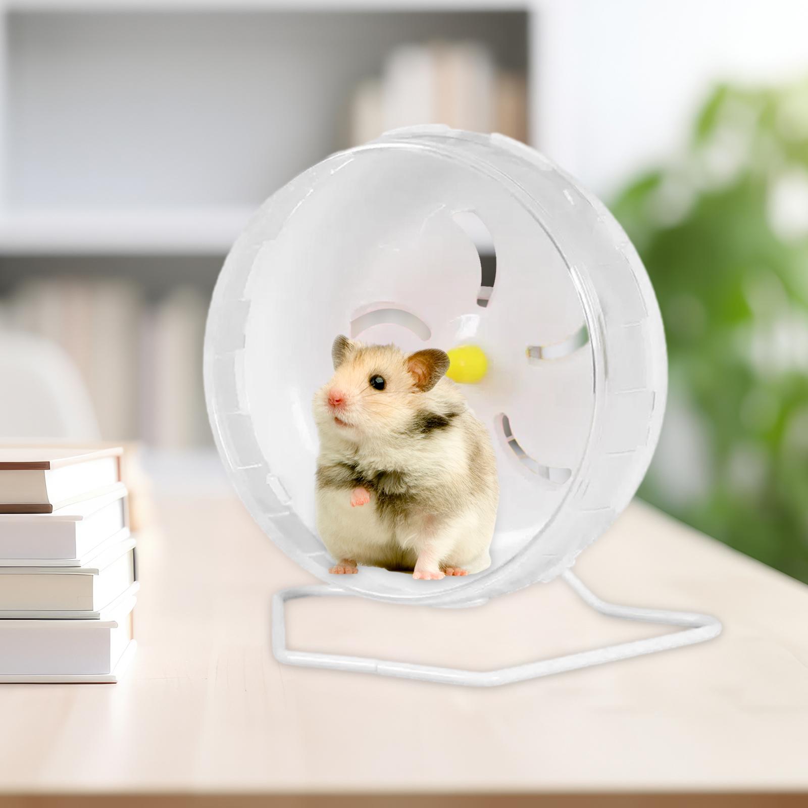 Hamster Running Wheel Quiet Multifunctional Hamster Exercise Ball with Stand white